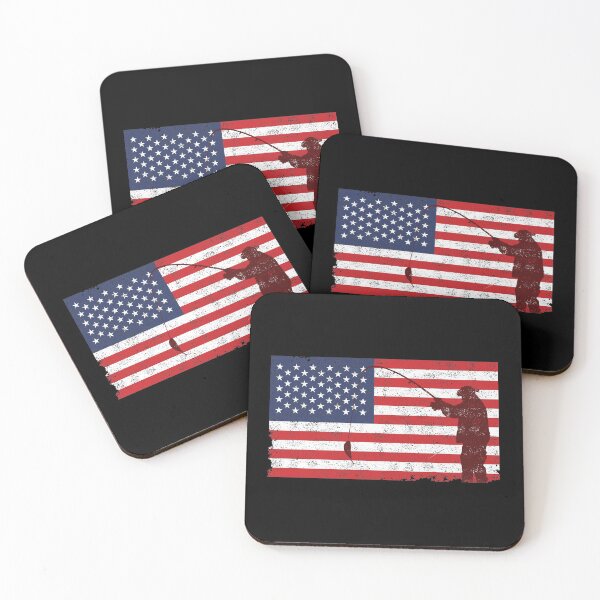 Item preview, Vintage Distressed American Flag Fishing Pole design designed and sold by tronictees.