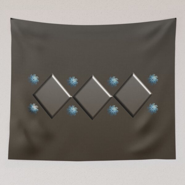 Item preview, Diamonds and flowers on a cool,taupe background  designed and sold by PetaJaneHome.