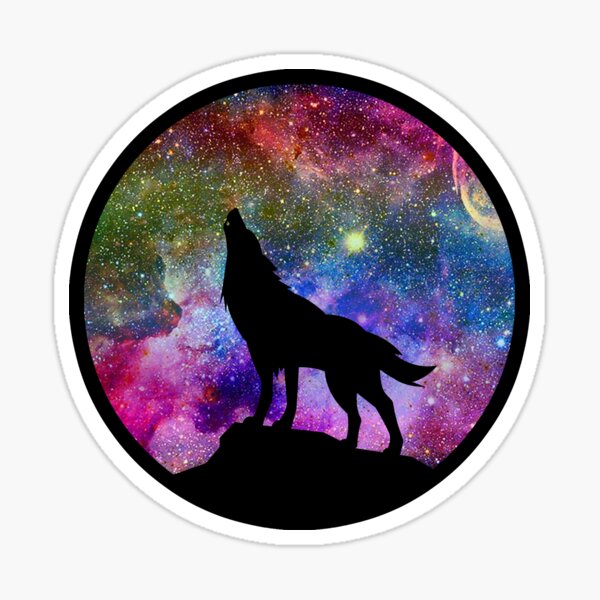 "Galaxy Wolf" Sticker by jjsealion Redbubble