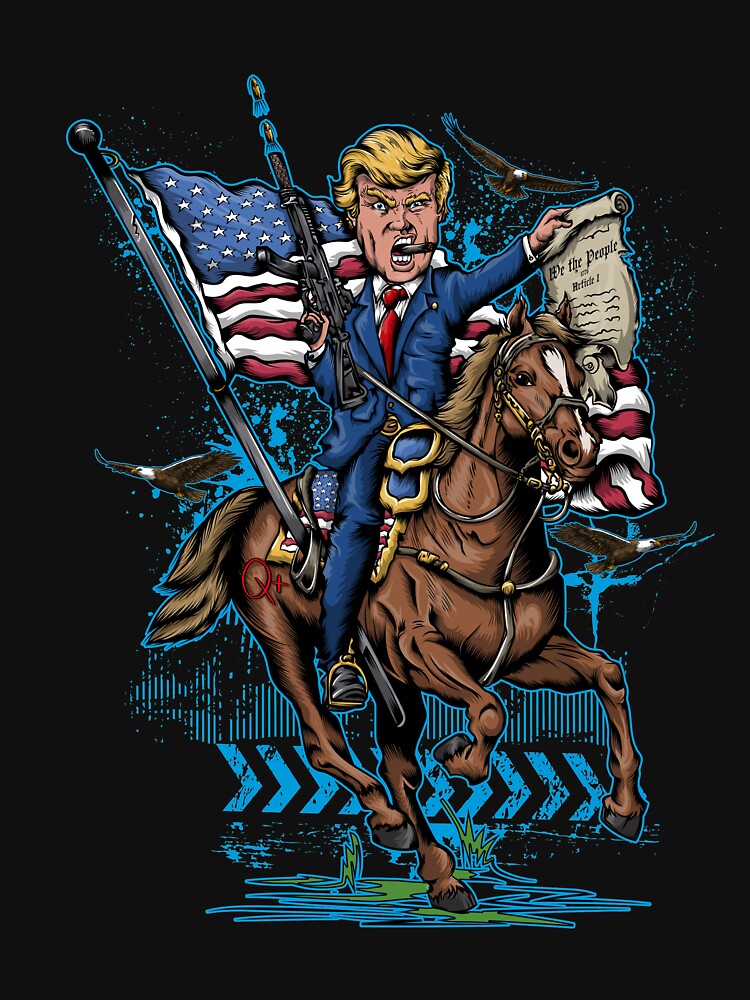 Epic President Donald Trump Warhorse Patriotic USA Flag Classic T-Shirt  for Sale by tronictees Redbubble