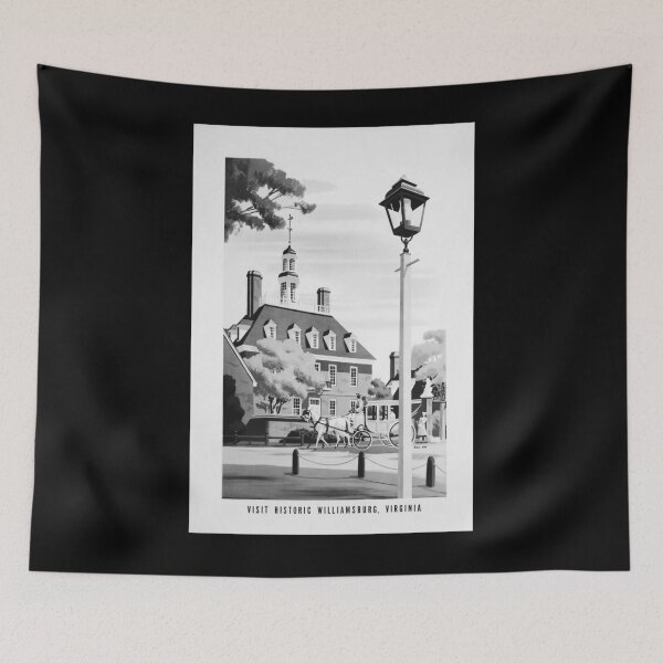 Item preview, Willaimsburg Virginia Noire vintage travel poster designed and sold by stickart-marek.
