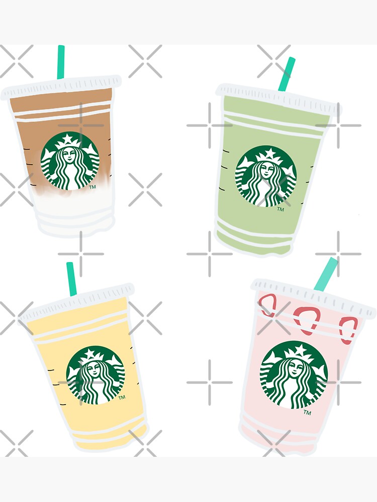 Vsco Starbucks iced drinks sticker pack  Sticker for Sale by