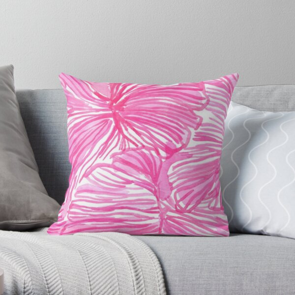 Pink Lilly Pulitzer Design Throw Pillow