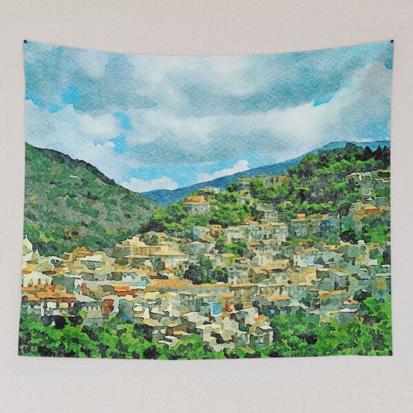 Item preview, Landscape with village in the mountains designed and sold by Giuseppe Cocco.