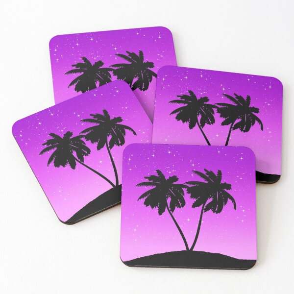 Item preview, Palm Tree Silhouette Against Twilight Purple with Stars designed and sold by Marymarice.