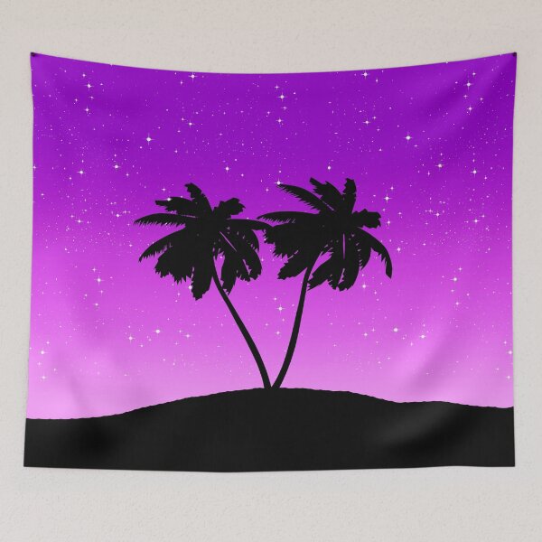 Item preview, Palm Tree Silhouette Against Twilight Purple with Stars designed and sold by Marymarice.