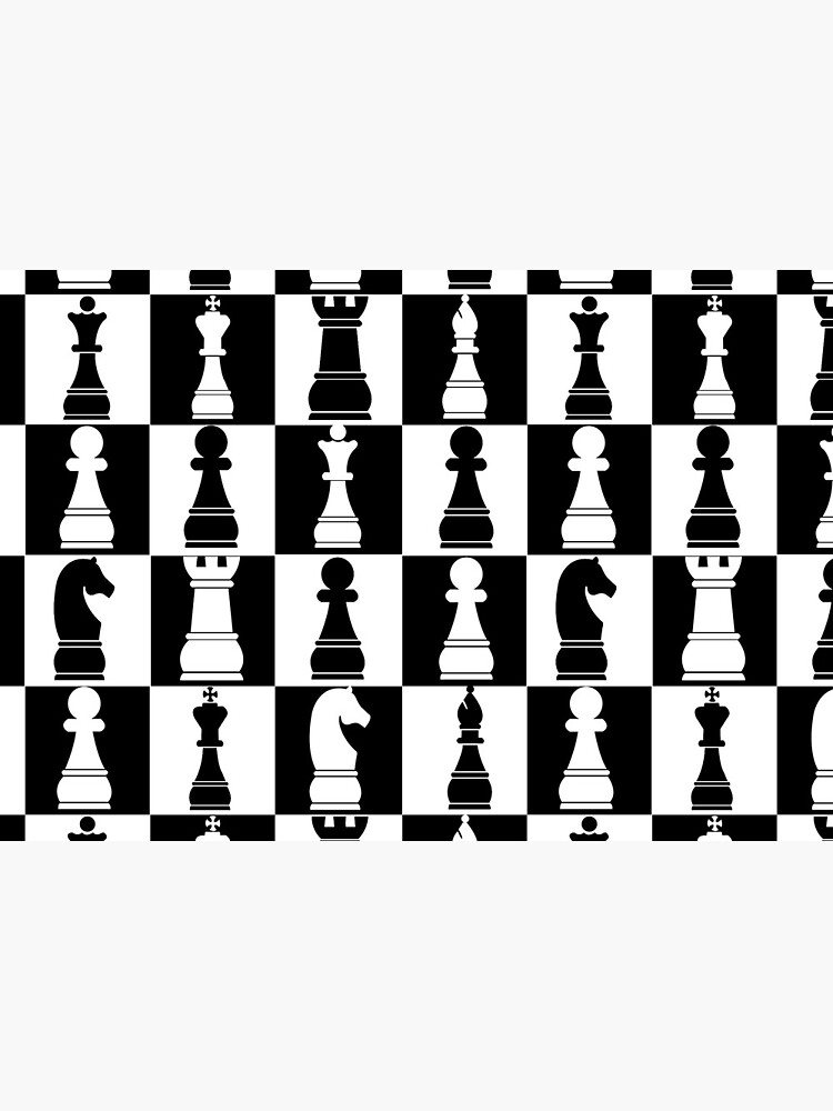 Black and White Chess Board Print Pattern by lusterhills