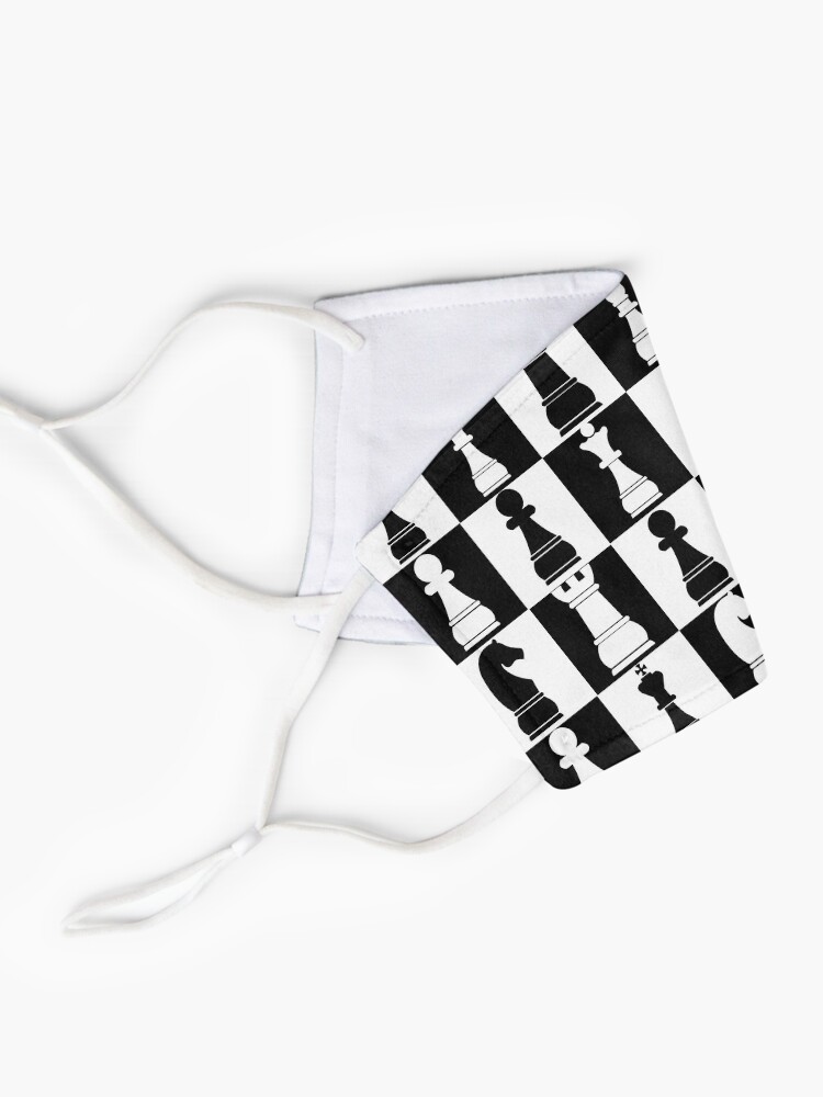 Alternate view of Black and White Chess Board Print Pattern Mask