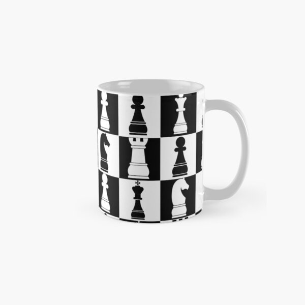 Black and White Chess Board Print Pattern Classic Mug