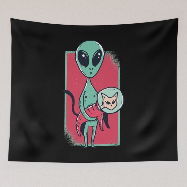 Item preview, Alien alien UFO cat kitty kitty designed and sold by Dsigns.