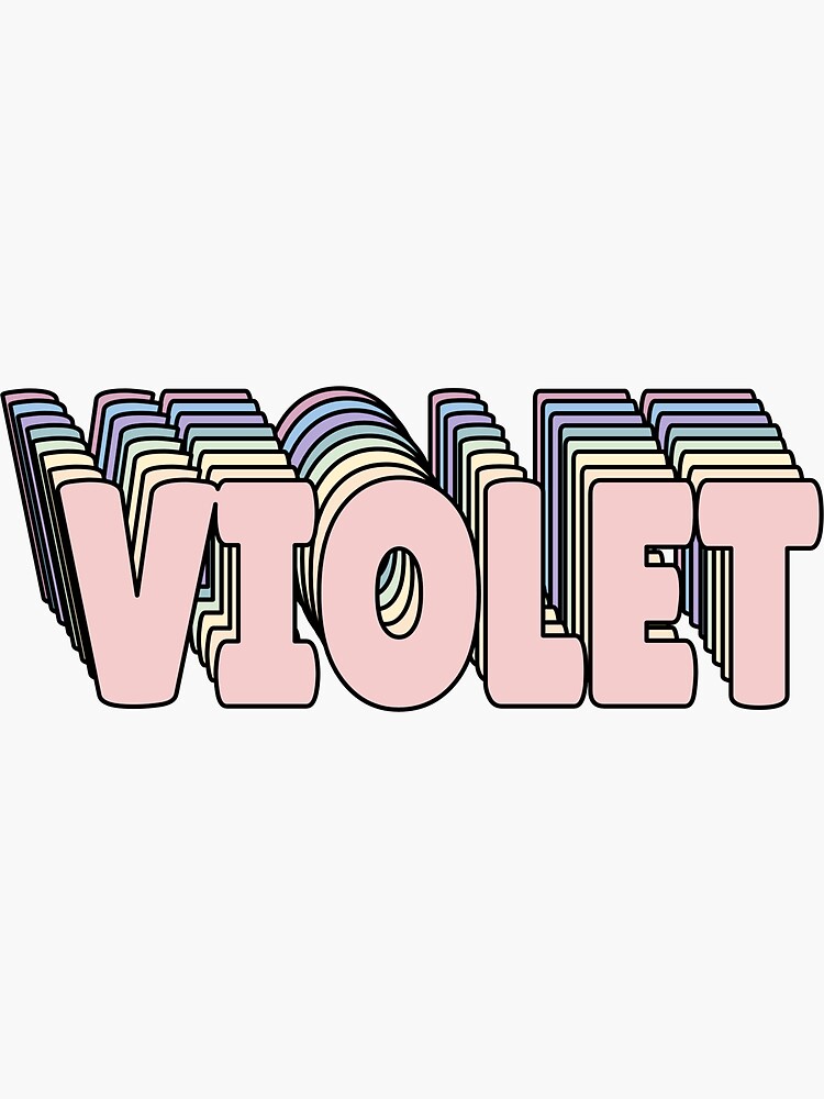 "Violet Name " Sticker for Sale by ashleymanheim Redbubble