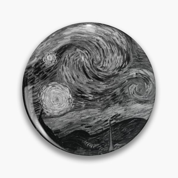 Item preview, The Starry Night by Vincent van Gogh | Black and White Version designed and sold by Dator.