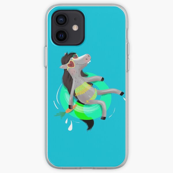 Horse with swimming tires iPhone Soft Case