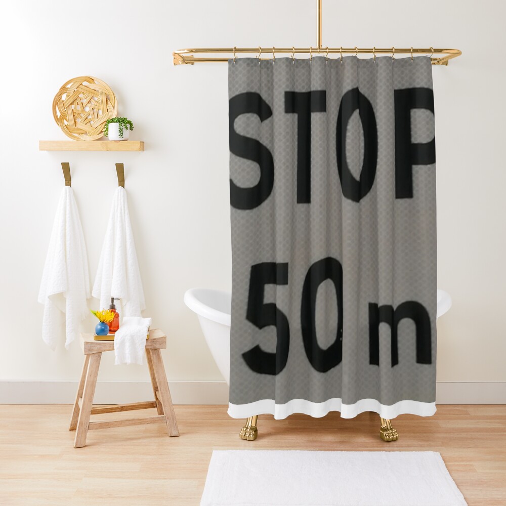 "STOP" Shower Curtain by mtargui2022 Redbubble