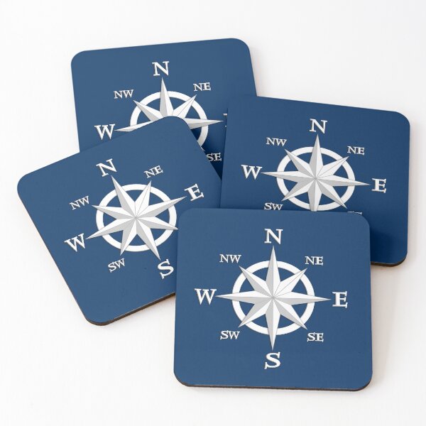 Item preview, Eight Point Compass Rose, White and Navy Blue designed and sold by Marymarice.
