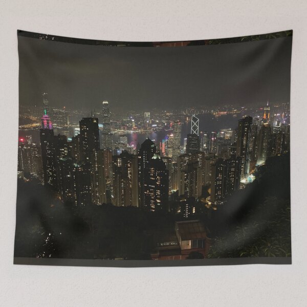 Item preview, Hong Kong skyline at night designed and sold by magartland.