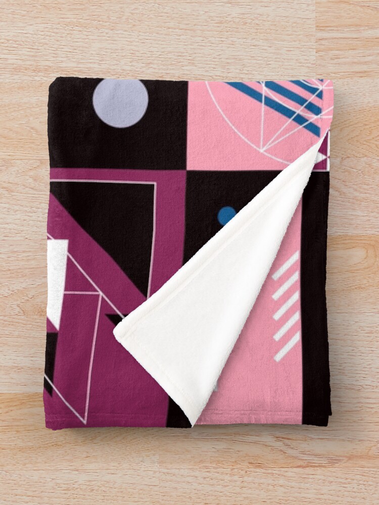 Alternate view of Retro Patchwork Squares Funky yet Eclectic Design Throw Blanket