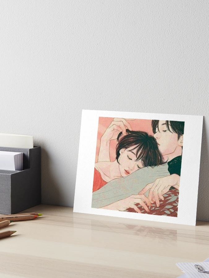 Say It Again fanart anime manga couple Art Board Print by Escafan