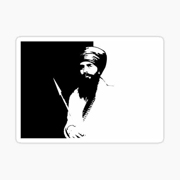 Sant Jarnail Singh Bhindranwale Black White Sticker