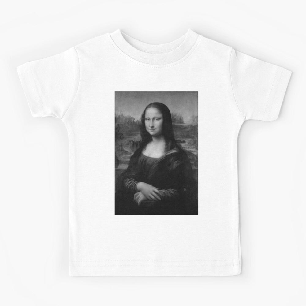 Mona Lisa Black and Version" Kids T-Shirt by Dator | Redbubble