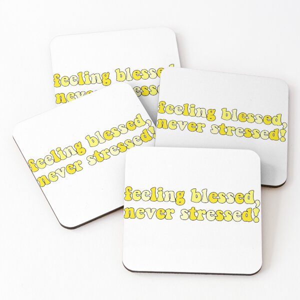 Item preview, feeling blessed never stressed yellow vibe designed and sold by mirabella1.