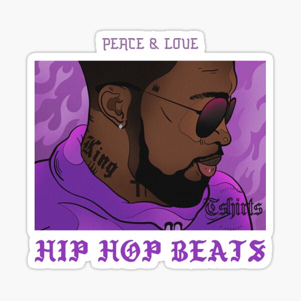 Peace & Love Hip Hop Beats Sticker