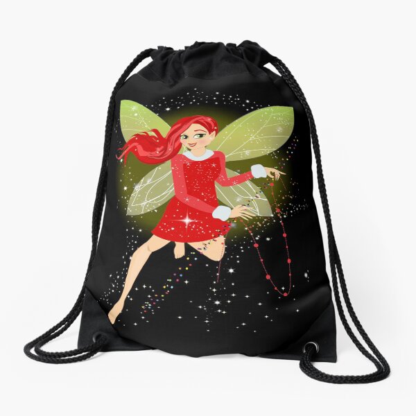 Holly In A Fairy Tale Christmas™ Drawstring Bag