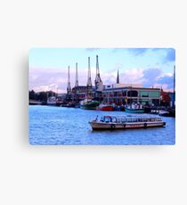 Harbour with Historical crains Bristol Canvas Print