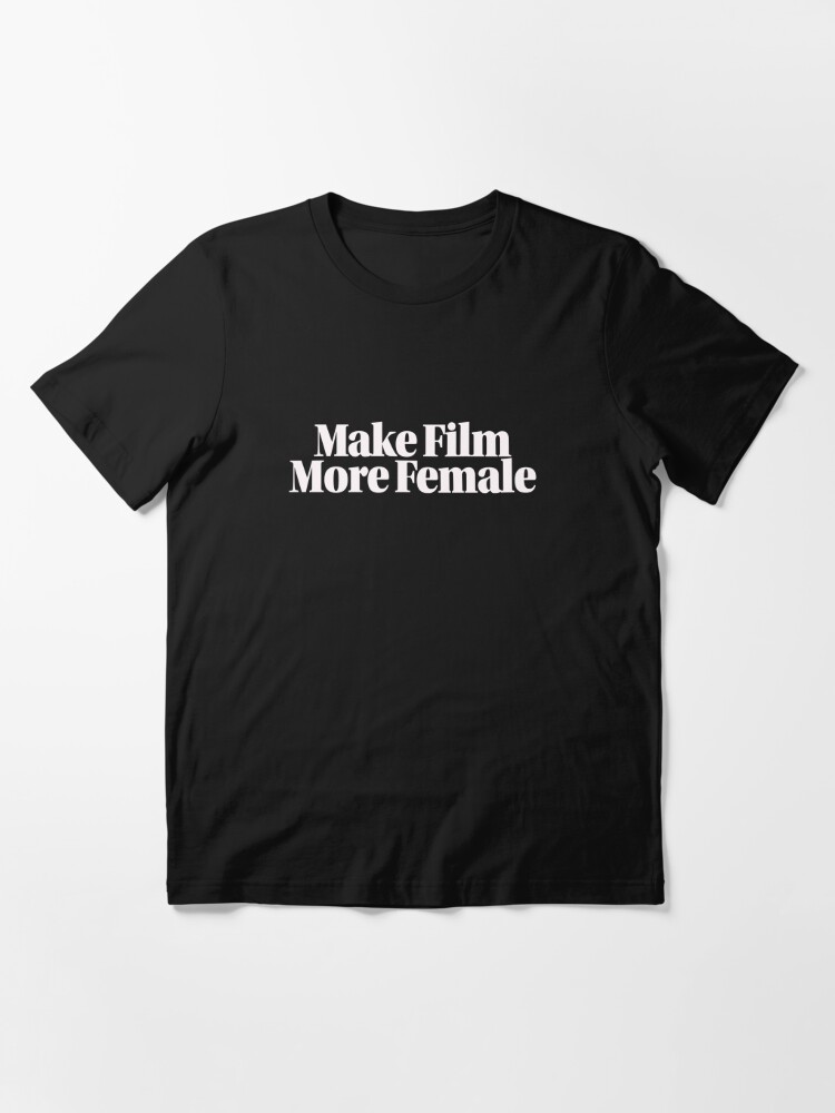 Make Film More Female Light Pink Beige Text | Essential T-Shirt