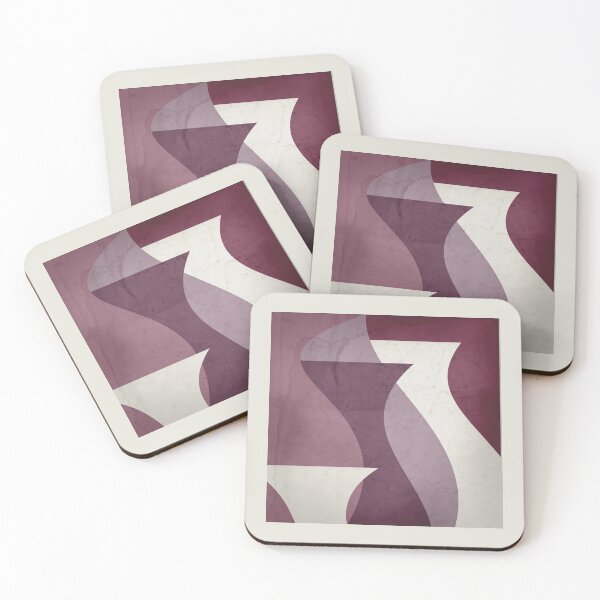 Item preview, Contemporary Textured Abstract Shapes in Mulberry, Musk Mauve and Ivory  designed and sold by simplydesignart.