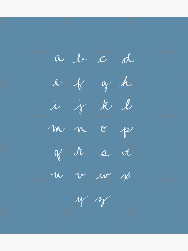 "The cursive alphabet" Sticker by Livanderson18 Redbubble