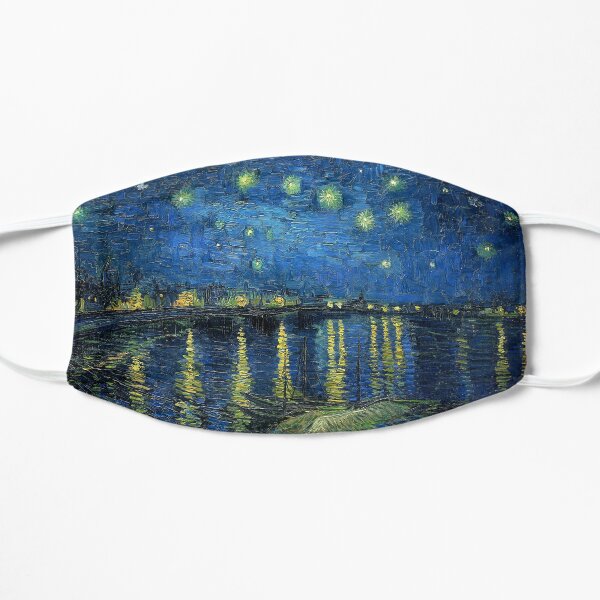 Painting Starry night over the Rhône by Vincent van Gogh Flat Mask