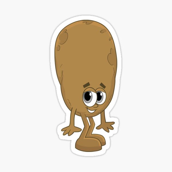 Vista previa del artículo con la obra «Cute Potato Funny Healthy Food Character», diseñado y vendido por StickersPlus.