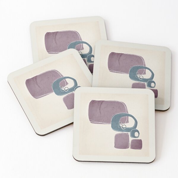 Item preview, Retro Abstract Design in Teal and Aubergine designed and sold by simplydesignart.