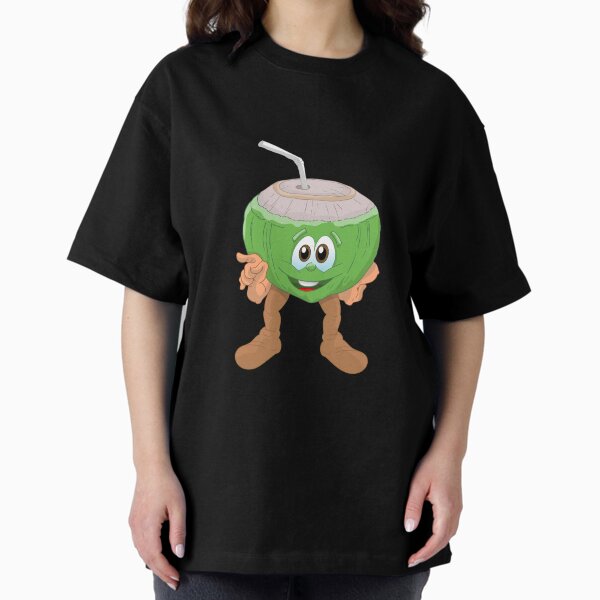 Vista previa del artículo con la obra «Cute Coconut Funny Healthy Food Character», diseñado y vendido por StickersPlus.