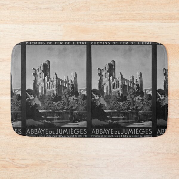 Item preview, Abbaye de Jumeges Noire vintage travel poster designed and sold by stickart-marek.
