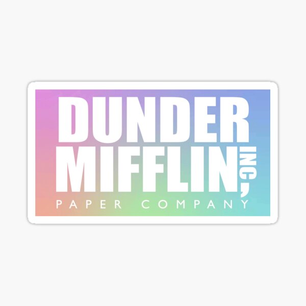 Dunder Mifflin Logo - B/W Sticker Sticker for Sale by pickledbeets