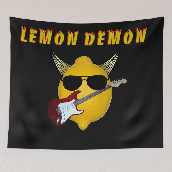 Item preview, Yellow Lemon Demon - Cool and Quirky Illustration of Lemon with Glasses and Guitar - Perfect for Music and Fruit Lovers designed and sold by VtheArtist.