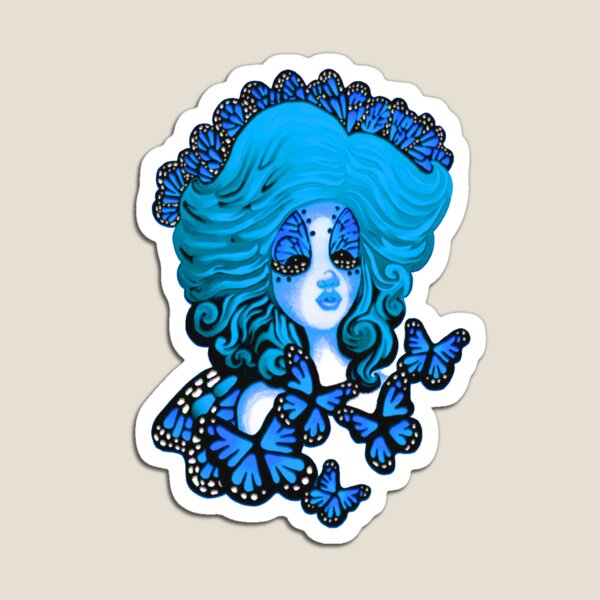 Blue Monarch Queen Magnet