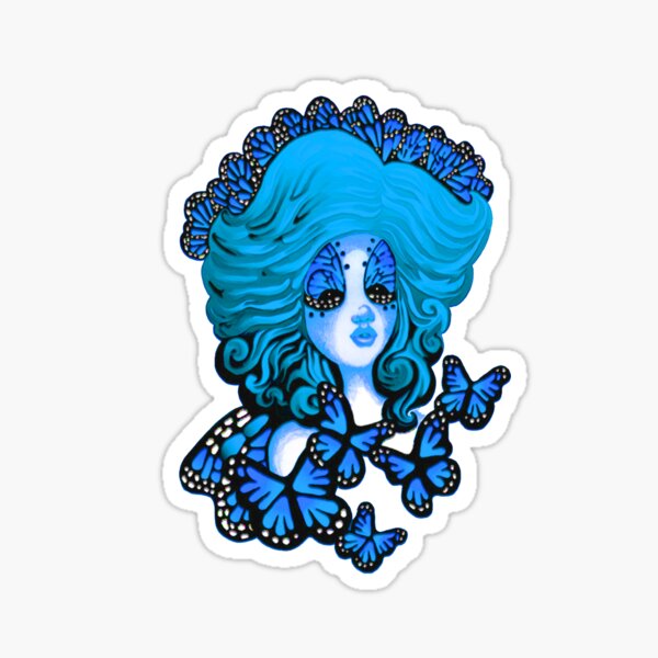 Blue Monarch Queen Sticker