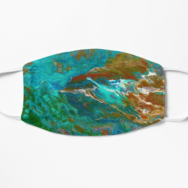 Earth, Acrylic Painting by Noora Elkoussy Flat Mask