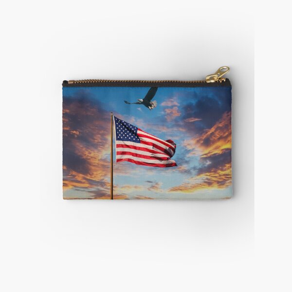 Item preview, American Flag on Old Flagpole at Sunset with Eagle designed and sold by dbvirago.