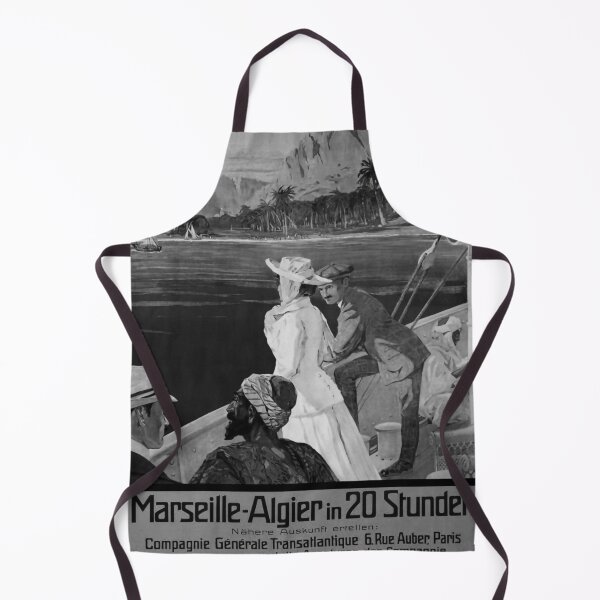 Item preview, Marseille Algier in 20 Stunden Noire vintage travel poster designed and sold by stickart-marek.