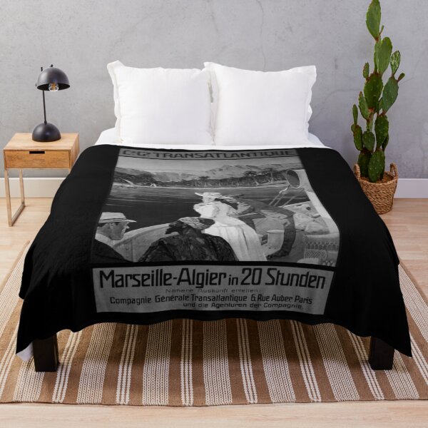 Item preview, Marseille Algier in 20 Stunden Noire vintage travel poster designed and sold by stickart-marek.
