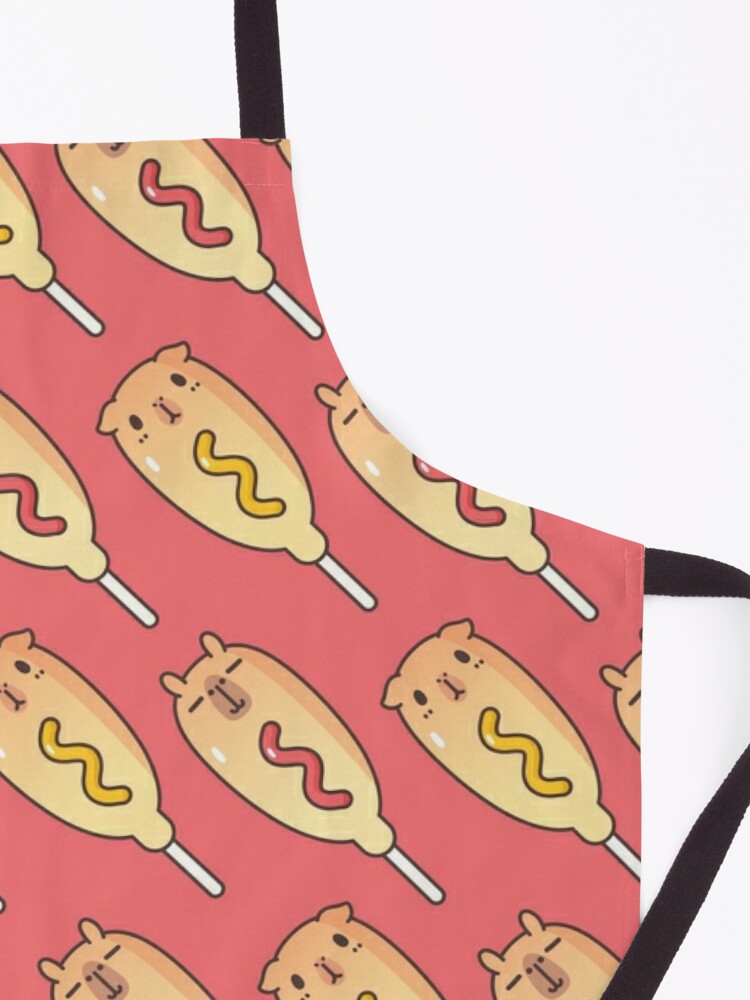Alternate view of Bubu and Moonch, Corn Dog Pattern in Red Apron