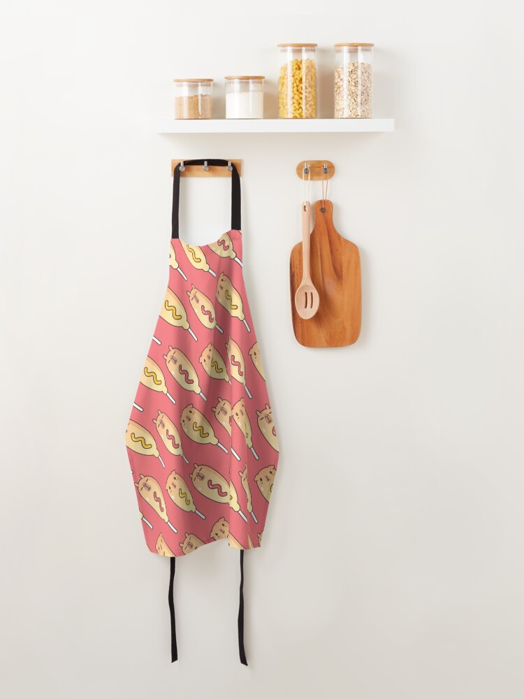 Alternate view of Bubu and Moonch, Corn Dog Pattern in Red Apron