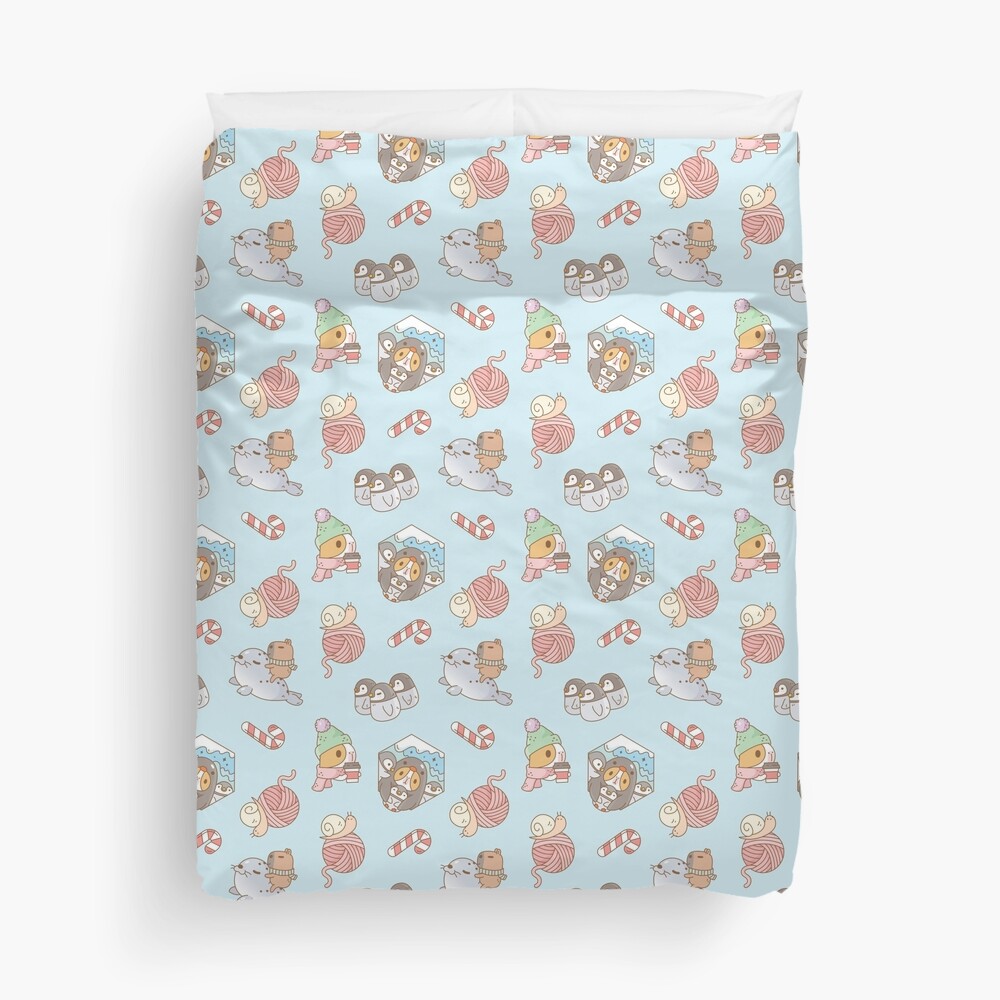 Bubu the Guinea pig, South Pole Holiday Duvet Cover