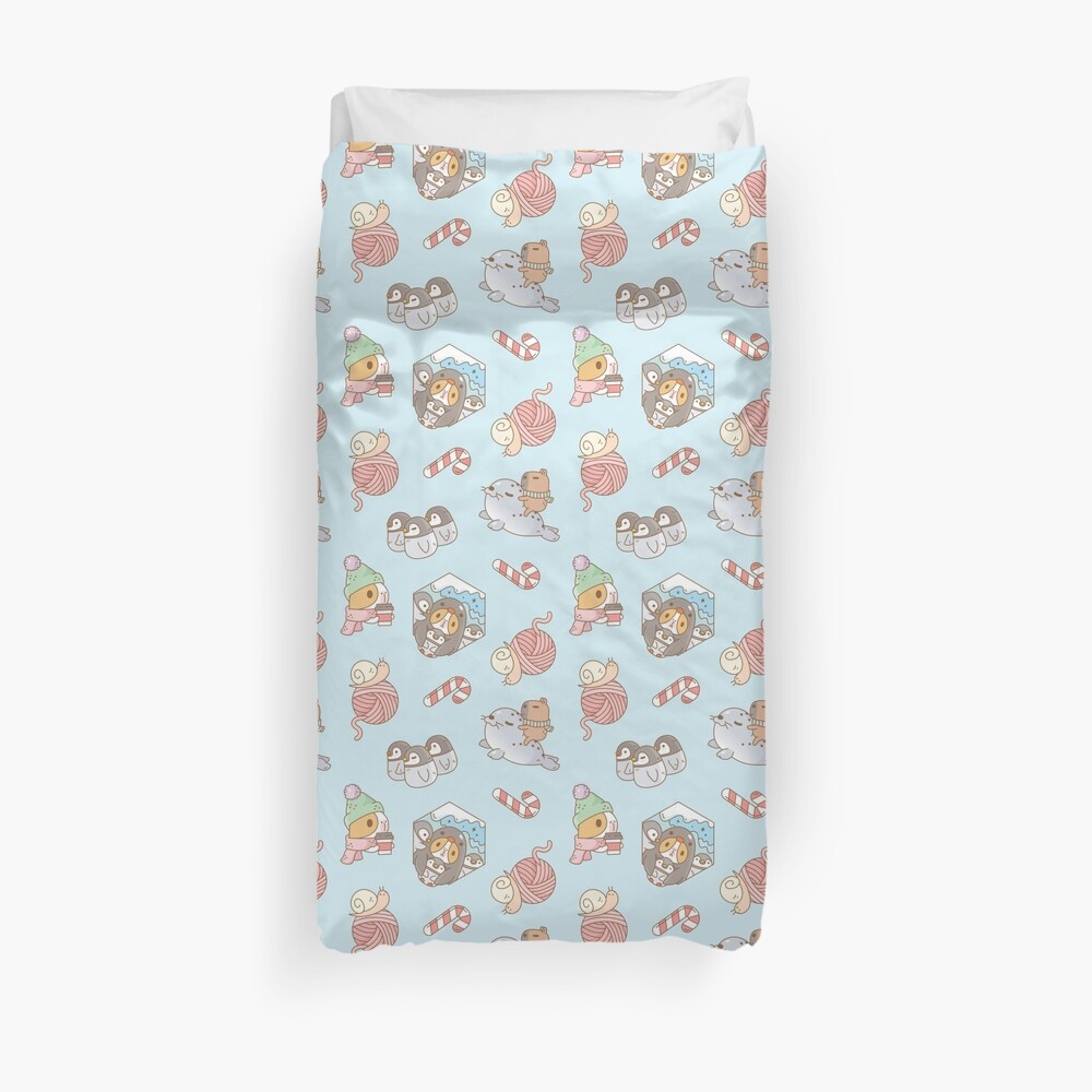 Bubu the Guinea pig, South Pole Holiday Duvet Cover
