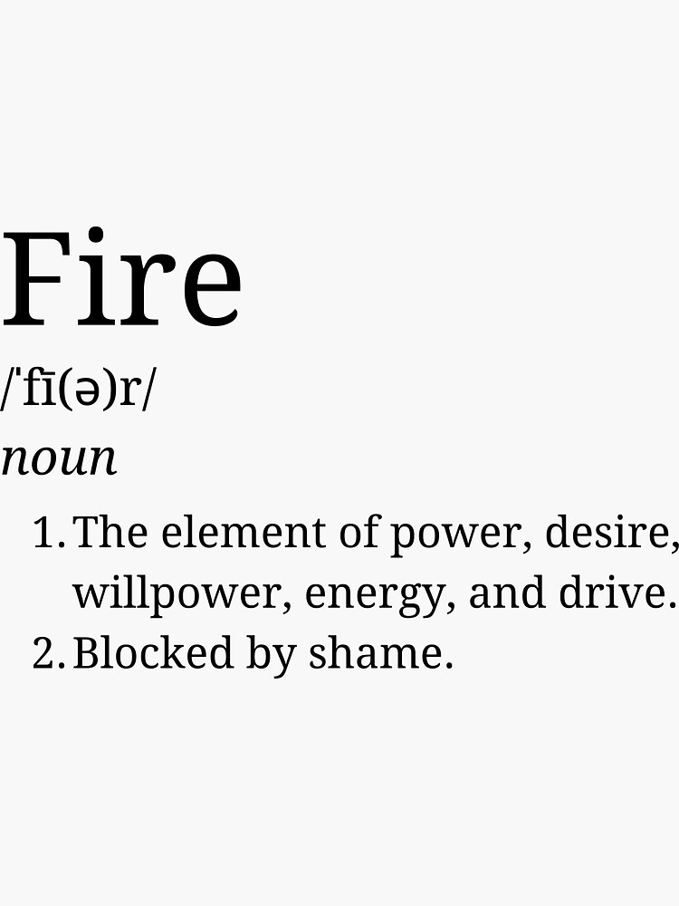 "ATLA, Fire Element definition" Sticker for Sale by rmpod Redbubble