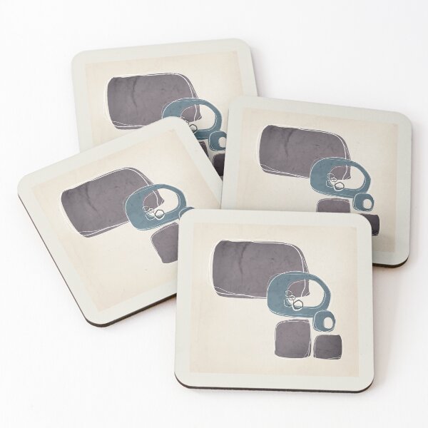 Item preview, Retro Abstract Design in Teal and Aubergine designed and sold by simplydesignart.